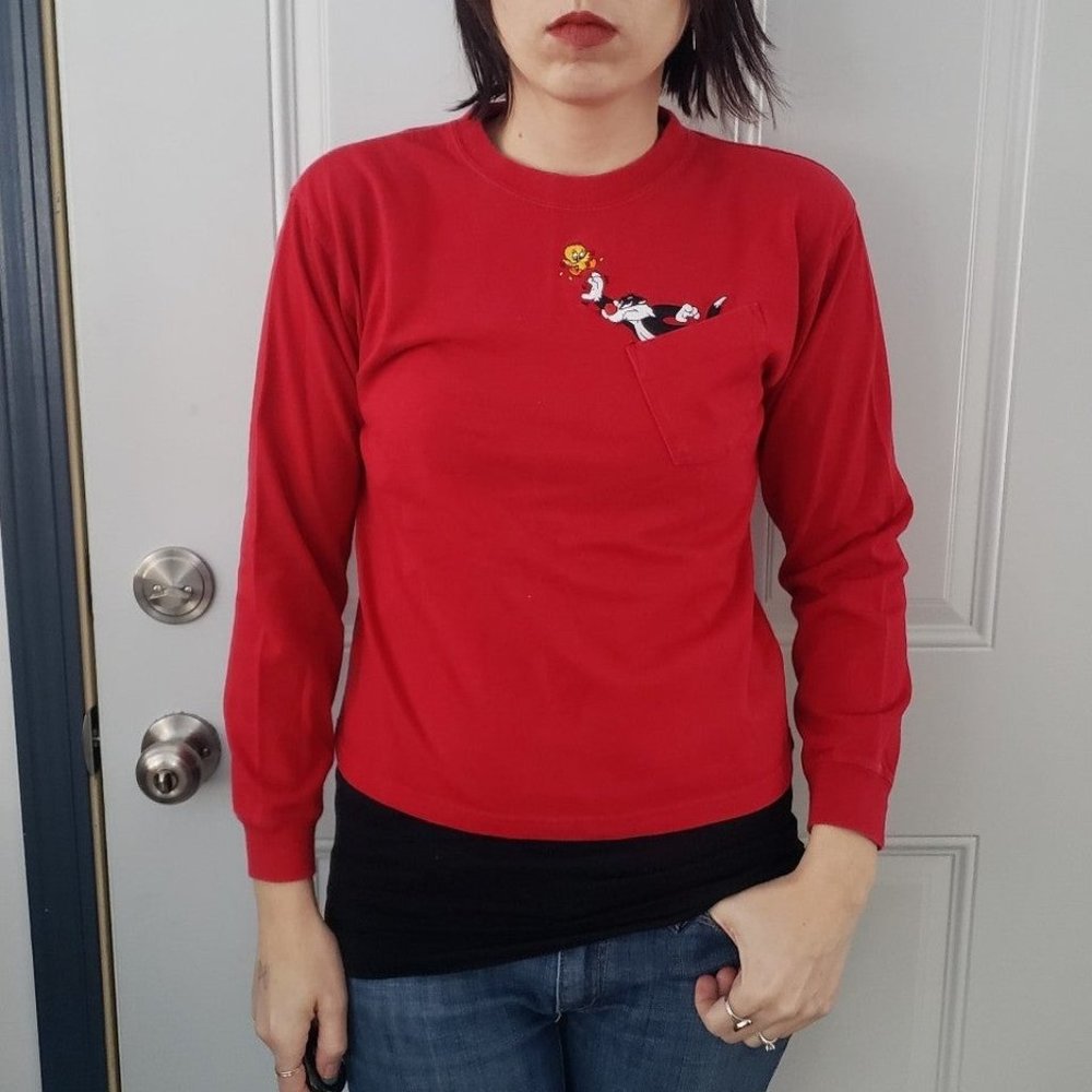 90s Y2K Red Looney Tunes‎ Tee